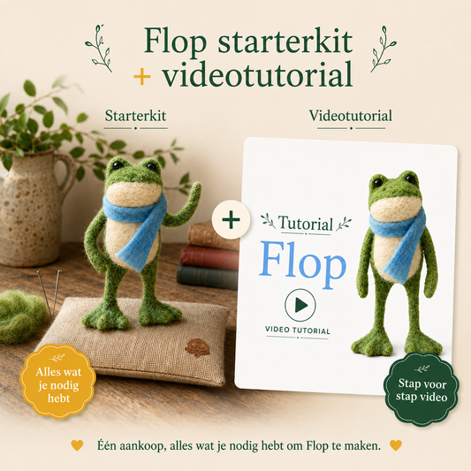 Flop de kikker - naaldvilt pakket voor beginners