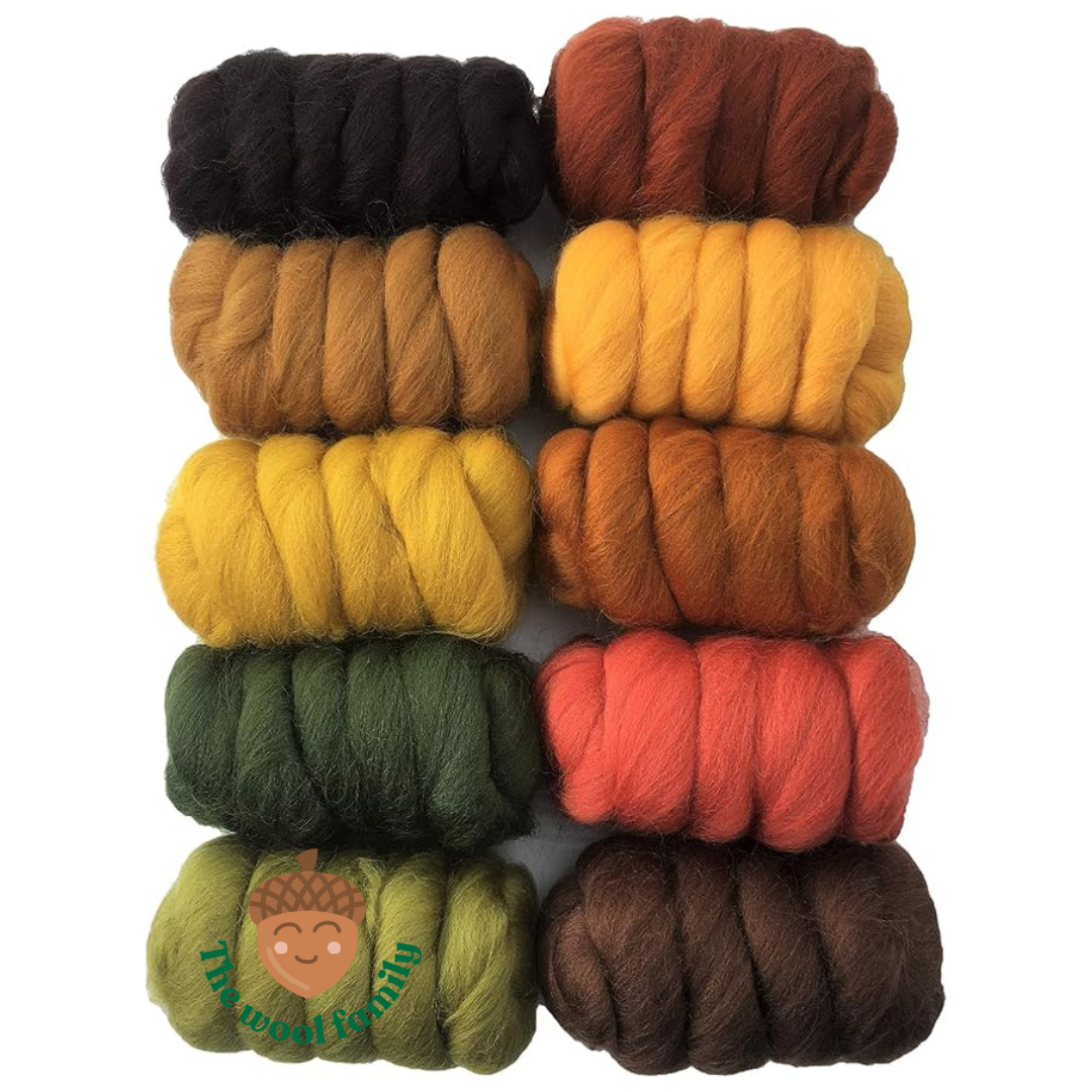 Herfstkleuren Merinowol Set – 10 x 25g (23 micron)