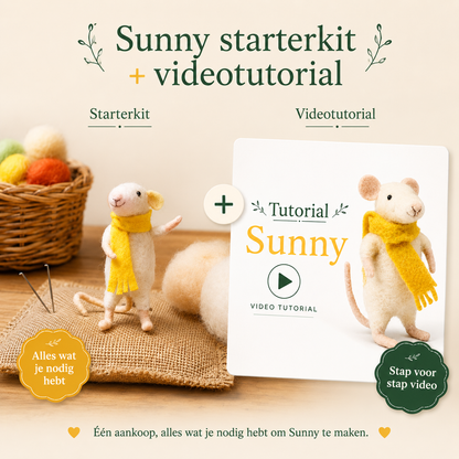 Sunny de muis - naaldvilt starterkit voor beginners