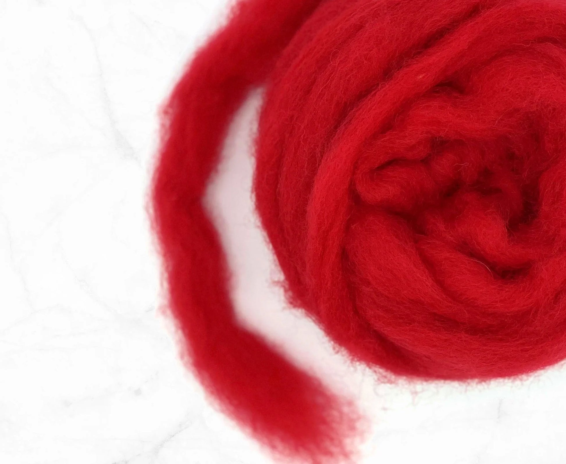 carded wool red scarlet colour