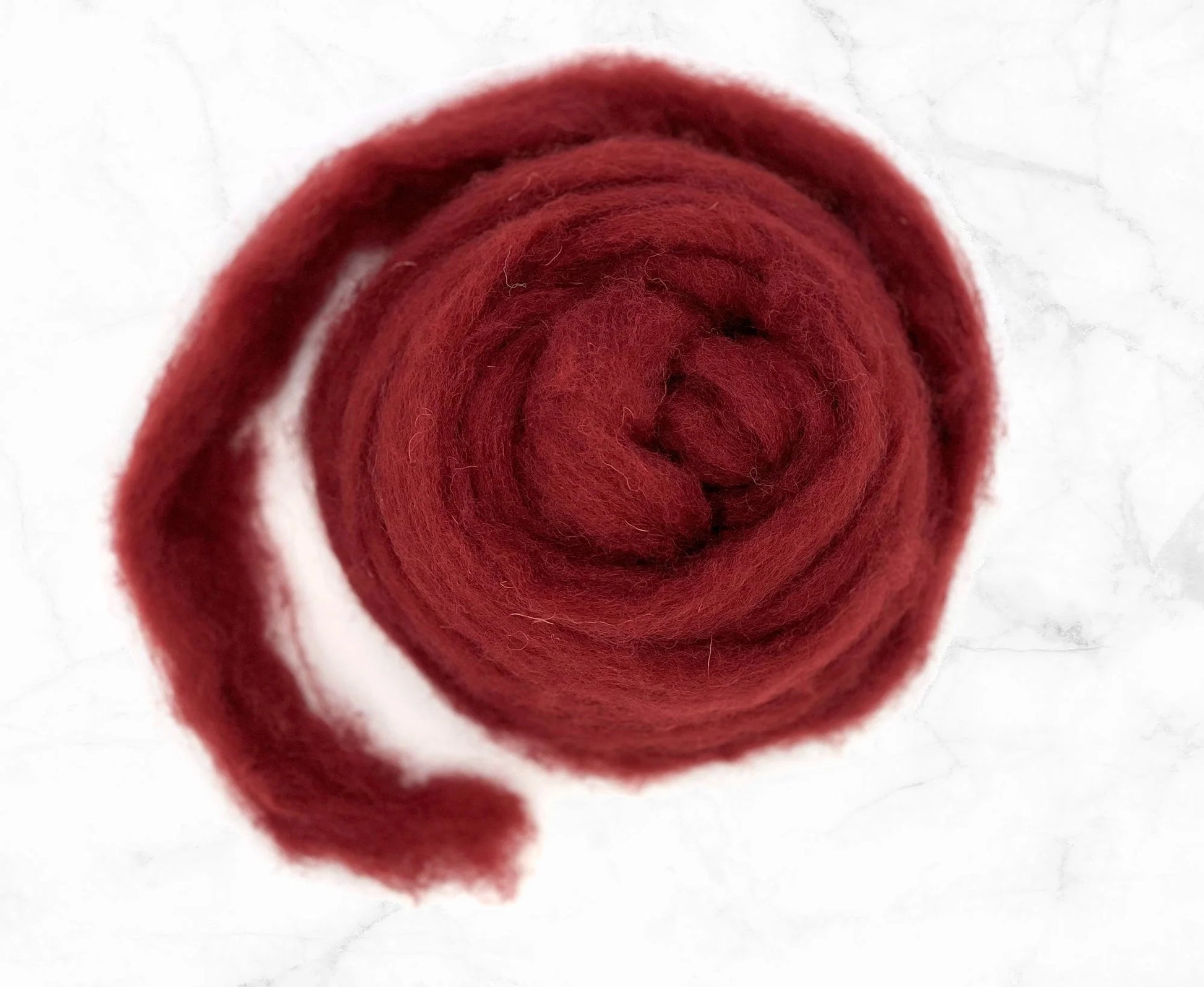 wine red carded wool sliver