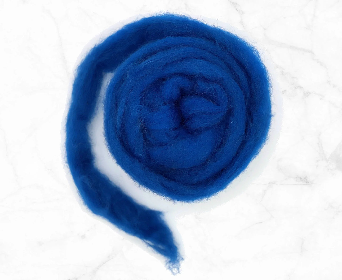 carded wool blue