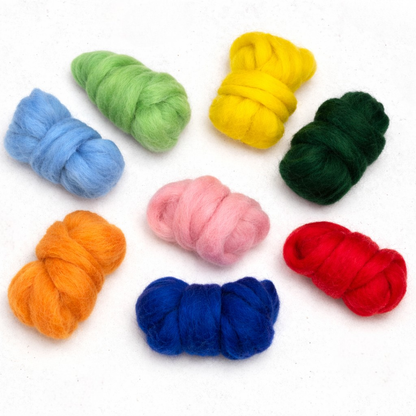 Vrolijke Basis Kleuren – Corriedale Wolset 8 x 25 gram