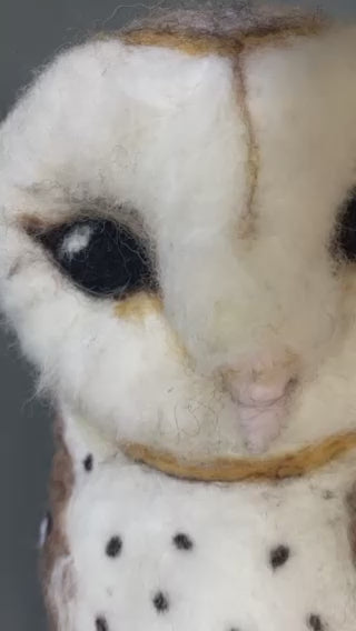 video of handmade owl needle felt