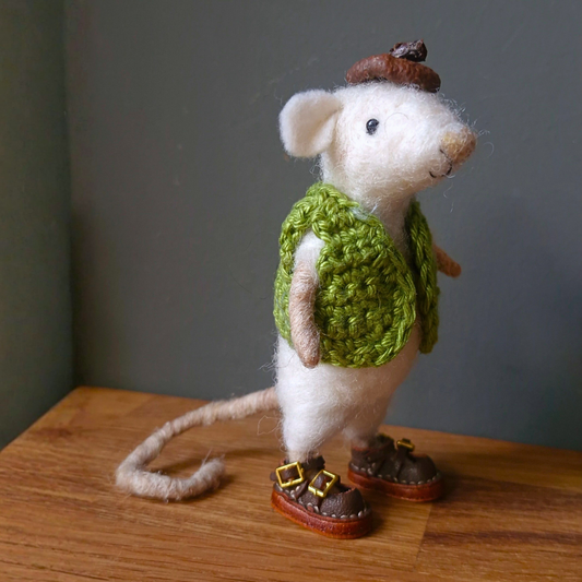 Miniatuur bruine schoentjes met gesp