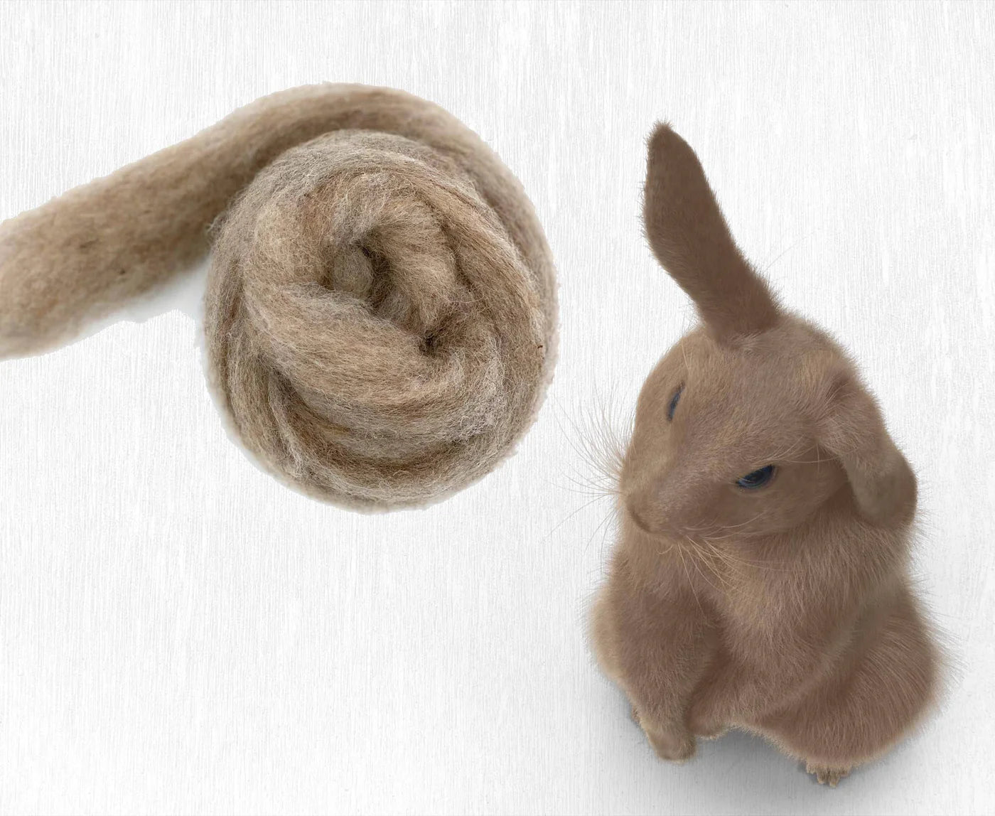 corriedale carded wool colour rabbit 