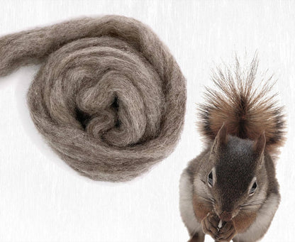 corriedale carded sliver wool squirrel