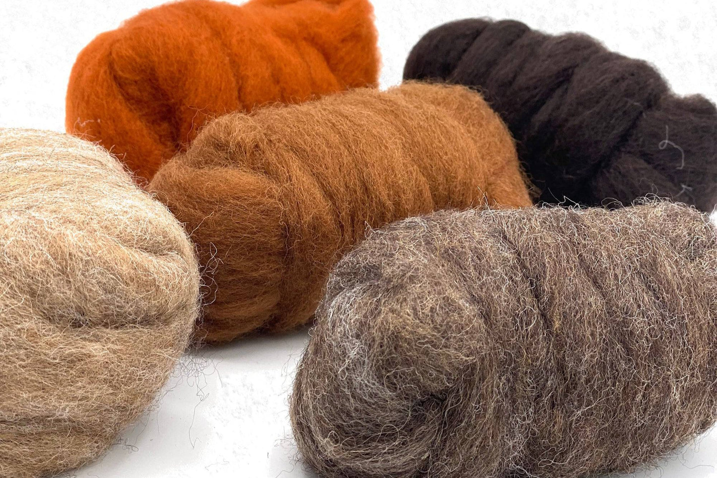 set of carded wool needle felting